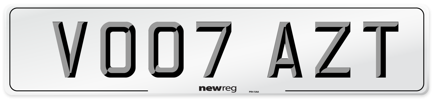 VO07 AZT Number Plate from New Reg
